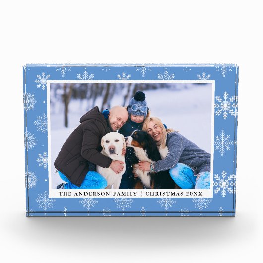 Foto Holiday Snowflakes Foto Blaues (Vorderseite)