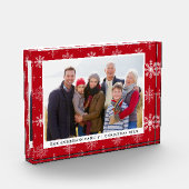 Foto Holiday Snowflakes Rotes Foto Block (Links)