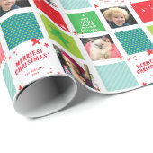 FOTO HOLIDAY WRAP Stern Rot-Blau Geschenkpapier (Rolleneckpunkt)