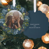 Foto Holiday Wreath Personalisiert Weihnachten Ornament Karte