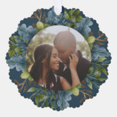 Foto Holiday Wreath Personalisiert Weihnachten Ornament Karte (Vorderseite)