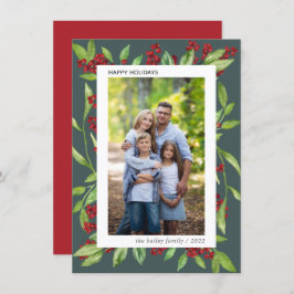 Foto Holly and Watercolor Greenerity Card Einladung