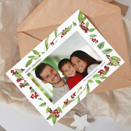 Foto Holly and Watercolor Greenerity Card Einladung