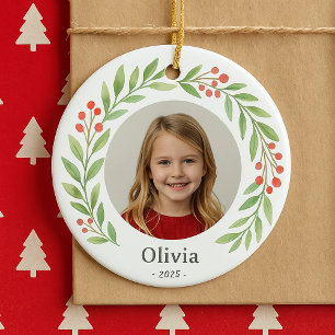 Foto Holly Wreath 2025 Keramik Ornament