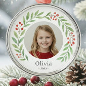 Foto Holly Wreath 2025 Ornament Aus Metall