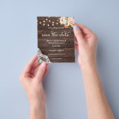 Foto Holz, Spitzen Rosa Save the Date Flyer (Gruppe)