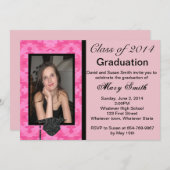 Foto Hot Pink Camouflage Abschluss Einladung (Vorne/Hinten)