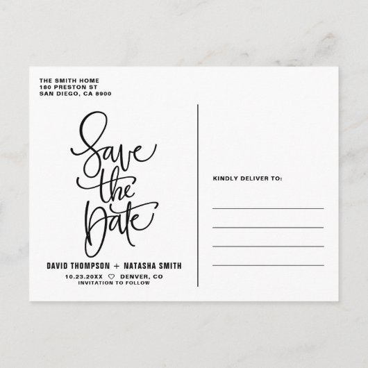 Foto "Hübsche Hand" Save the Date II Ankündigungspostkarte (Rückseite)