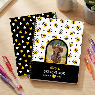 Foto Hummel & Gelbe Herzen Kinder-Skizzenbuch Notizblock