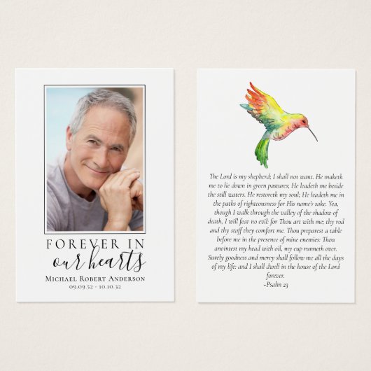 Foto Hummingbird Gebet Card (Vorne & Hinten)