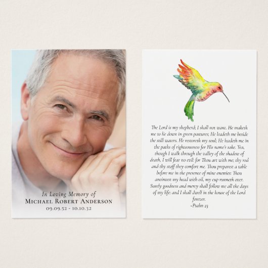 Foto Hummingbird-Gebet-Karte (Vorne & Hinten)