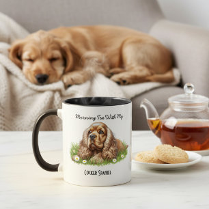 Foto Hund Cocker Spaniel Personalisieren Zweifarbige Tasse