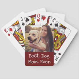 Foto Hund Personalisiert Beste Hund-Mama je rot we Spielkarten
