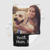 Foto Hund Personalisiert Beste Hund-Mama je Schwar Golfhandtuch (Insitu)