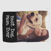 Foto Hund Personalisiert Beste Hund-Mama je Schwar Golfhandtuch (Horizontal)