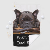 Foto Hund Personalisiert Bester Hund Vater je Schw Golfhandtuch (Insitu)
