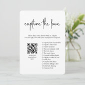 Foto Hunt I Spy Wedding Game Capture the Liebe QR Einladung (Stehend Vorderseite)
