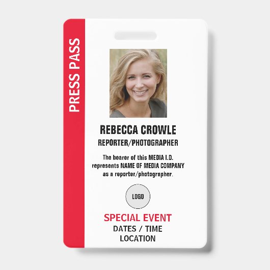 FOTO I.D. Abzeichen Ausweis (Front)