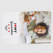 Foto I Liebe Mein Großmutter Golfer Name kundenspe Golfhandtuch (Horizontal)