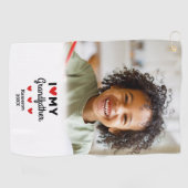 Foto I Liebe Mein Großvater Golfer Name Custom Golfhandtuch (Horizontal)