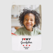 Foto I Liebe Mein Großvater Golfer Name Custom Golfhandtuch (Vorderseite)