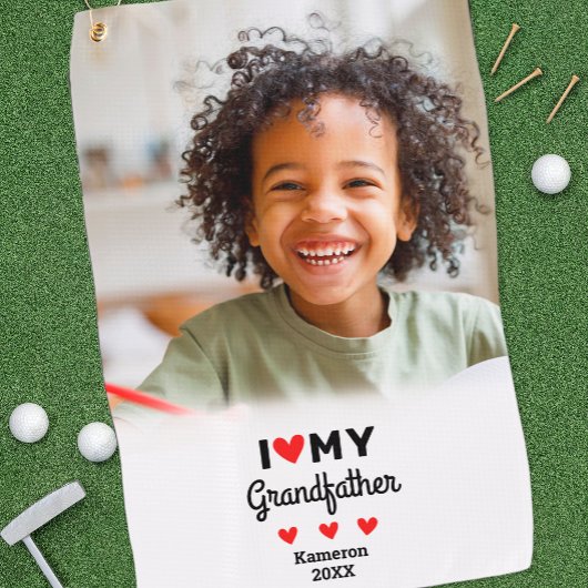 Foto I Liebe Mein Großvater Golfer Name Custom Golfhandtuch