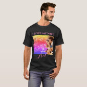 Foto I Liebe Meine Ehefrau XOXO Regenbogen Wasserf T-Shirt (Vorne ganz)