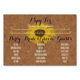 Foto I Spy Wedding Place Einstellung Tischspiele K Tischnummer
