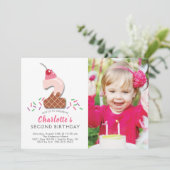 Foto Ice Cream 2ND Geburtstag Einladung (Stehend Vorderseite)