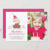 Foto Ice Cream 2ND Geburtstag Einladung (Vorne/Hinten)