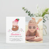 Foto Ice Cream 5. Geburtstag Einladung (Stehend Vorderseite)
