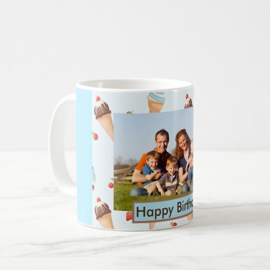 Foto Ice Creme-Tasse mit Text Kaffeetasse (Vorderseite Links)