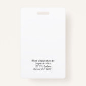 Foto-ID-Abzeichen Ausweis (Rückseite)