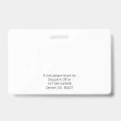 Foto-ID-Abzeichen Ausweis (Rückseite)