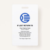 Foto-ID-Abzeichen der Kreativen Wellenbewegung Ausweis (Rückseite)