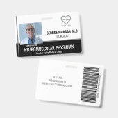 Foto-ID-Abzeichen des Krankenhauses mit Barcode Ausweis (Vorder- & Rückseite)