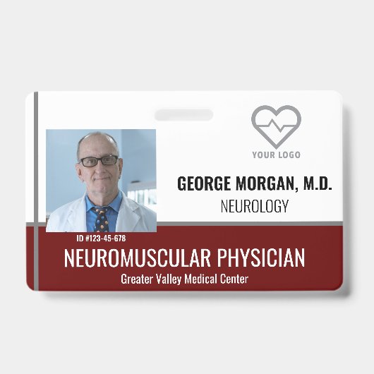 Foto-ID-Abzeichen des Krankenhauses mit Barcode Ausweis (Vorderseite)