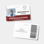 Foto-ID-Abzeichen des Krankenhauses mit Barcode Ausweis (Vorder- & Rückseite)
