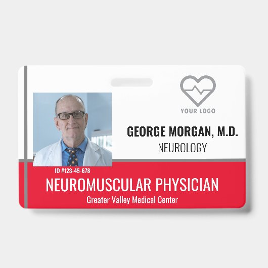Foto-ID-Abzeichen des Krankenhauses mit Barcode Ausweis (Vorderseite)