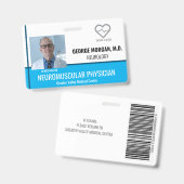 Foto-ID-Abzeichen des Krankenhauses mit Barcode Ausweis (Vorder- & Rückseite)