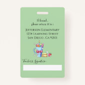 Foto-ID-Abzeichen für Aquarellkunstlehrer Ausweis (Rückseite)