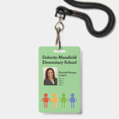 Foto-ID-Abzeichen für benutzerdefinierte Elementar Ausweis (Vorderseite mit Lanyard)