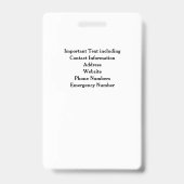 Foto-ID-Abzeichen für benutzerdefinierte Lehrer -  Ausweis (Rückseite)