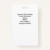 Foto-ID-Abzeichen für benutzerdefinierte Lehrer -  Ausweis (Rückseite)