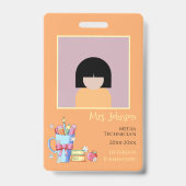 Foto-ID-Abzeichen für bibliografisches Orange- Ausweis (Front)