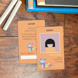 Foto-ID-Abzeichen für bibliografisches Orange- Ausweis