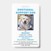 Foto-ID-Abzeichen für emotionale Unterstützung Ausweis (Vorderseite)