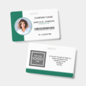 Foto-ID-Abzeichen für Firmenmitarbeiter Ausweis (Vorder- & Rückseite)