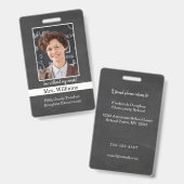 Foto-ID-Abzeichen für Grundschullehrer Ausweis (Vorder- & Rückseite)