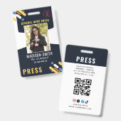 Foto-ID-Abzeichen für Journalisten Ausweis (Vorder- & Rückseite)